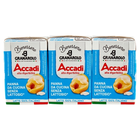 Accadì Benessere Panna da Cucina Senza Lattosio* 3 x 100 ml